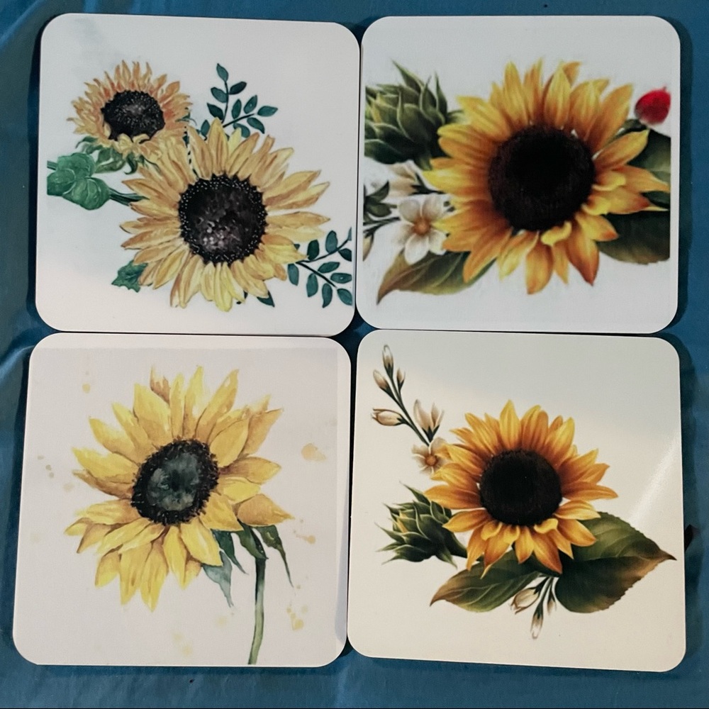 Made2order 4 piece Sunflower coaster set